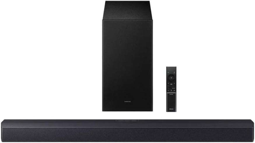 Samsung 2.1Ch DTS Virtual:X Soundbar w/Subwoofer: HDMI ARC, Bluetooth, Wall Mountable, Voice Enhance Mode, Game Mode, Night Mode, 360W, Wireless Surround Ready – HW-B53WF (Renewed)