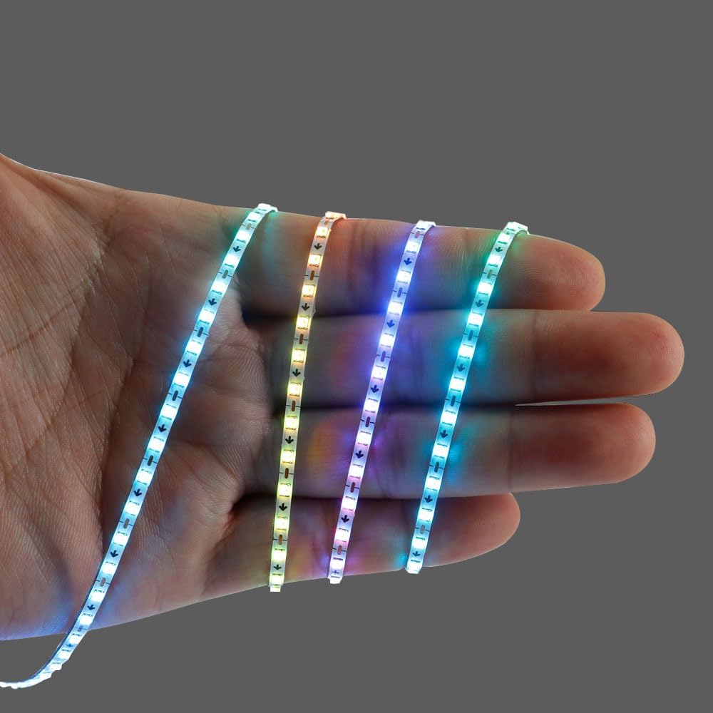 3.2FT WS2812B WS2812 2.7mm Ultra Narrow LED Strip,160LEDs/m Individually Addressable Dream Color Flexible Smart Light Tape for Bedroom,Kitchen,Stage,TV Backlight,DC12V
