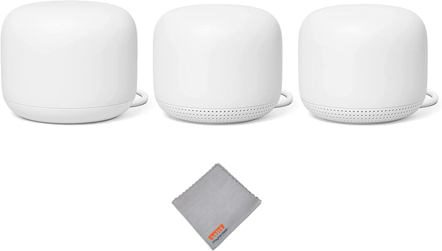 Nest WiFi Router and 2 Points – WiFi Extender with Smart Speaker – Works with Google WiFi (3 Pack) White