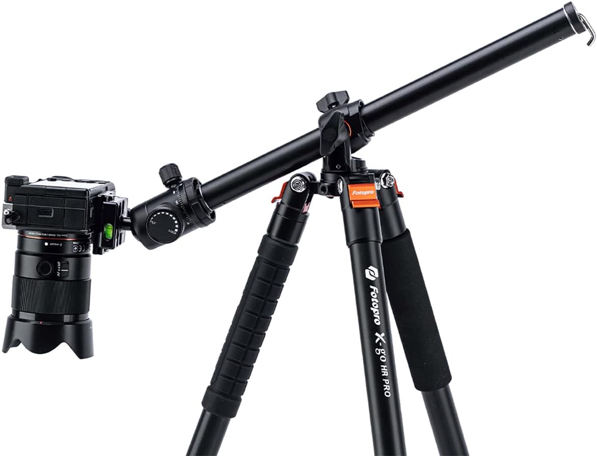 Fotopro 68” Overhead Tripod for Flat Lay & Macro,Carbon Fiber Travel Tripod with 360 Degree Horizontal Column for Food Photography/Unboxing/Workshop.10KG Load Capacity