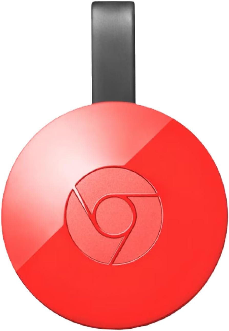 Google Chromecast Streaming Media Player (2nd Gen) HD Media Streamer – Coral Red
