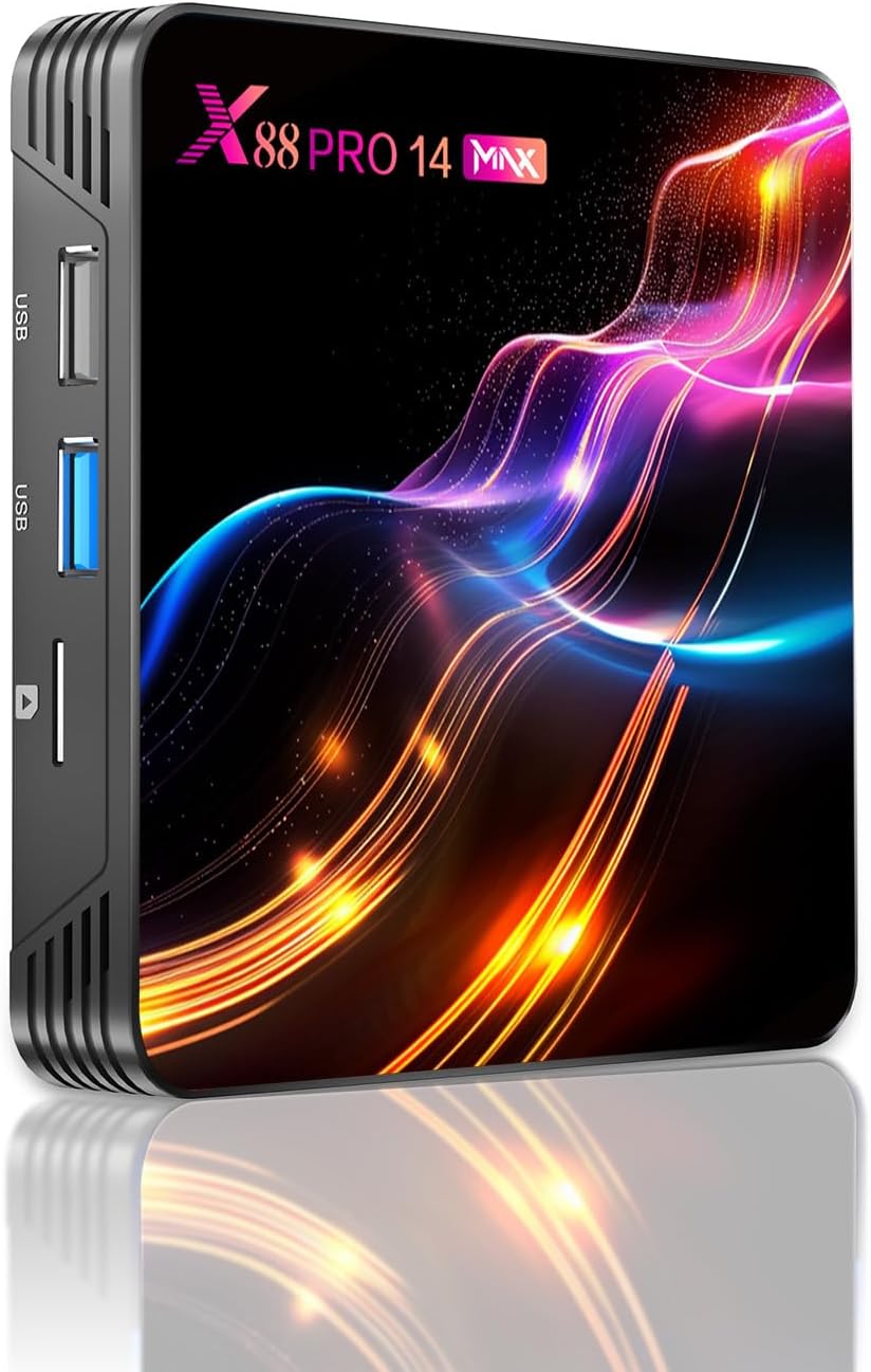 Android Box 14.0, 4GB RAM 32GB ROM Quad-Core 64bit Cortex-A53 RK3528, 4K 8K Support 2.4G/5.0GHz Dual WiFi 10/100M Ethernet BT 5.0 USB 2.0 3.0,Android TV Box