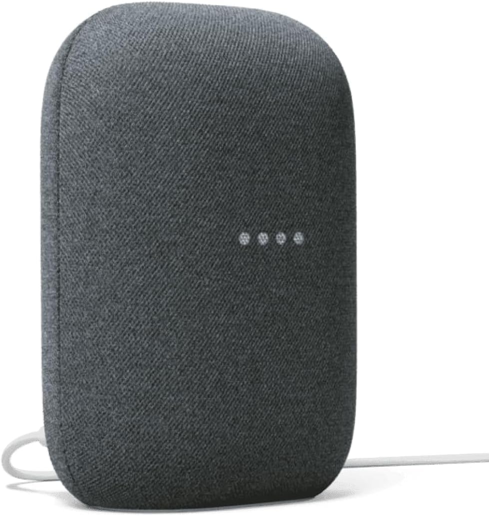 Google Audio Bluetooth Speaker – Wireless Music Streaming, Powerful Sound, Assistant Built-in, Wi-Fi and Bluetooth Connectivity, Smart Home Control, Stereo Pairing (Charcoal)