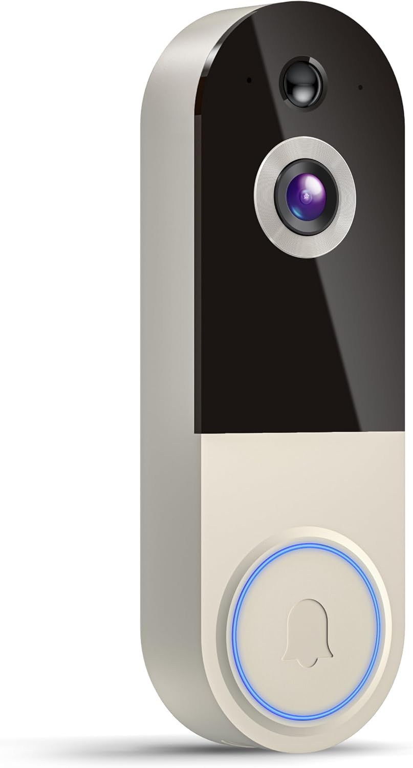 Lunelyx Lunely Wireless Video Doorbell Camera, Smart Outdoor Surveillance Cam, Live View, Cloud Storage, AI Human Detection, Instant Alerts, Night Vision, Two Way Audio, 2.4G WiFi Only