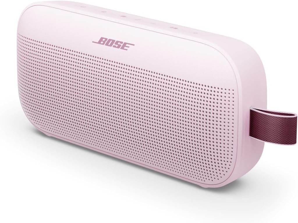 Bose SoundLink Flex Bluetooth Speaker (2nd Gen) – Portable Outdoor Speaker with Hi-Fi Audio, Waterproof and Dustproof, USB-C, Up to 12 Hours Battery Life, Petal Pink – Limited Edition Color