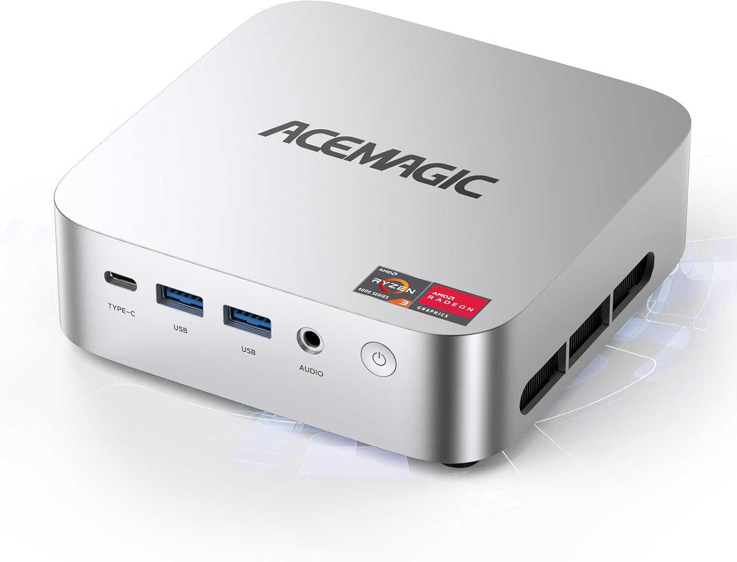ACEMAGIC K1 Mini PC AMD Ryzen 4300U (Beats i3-10110U/3500U), 8GB RAM 256GB SSD, Mini Desktop Computer 4K Triple Display/4xUSB3.2, USB-C WiFi/BT, VESA GbE, HTPC/Business Office Micro Pc
