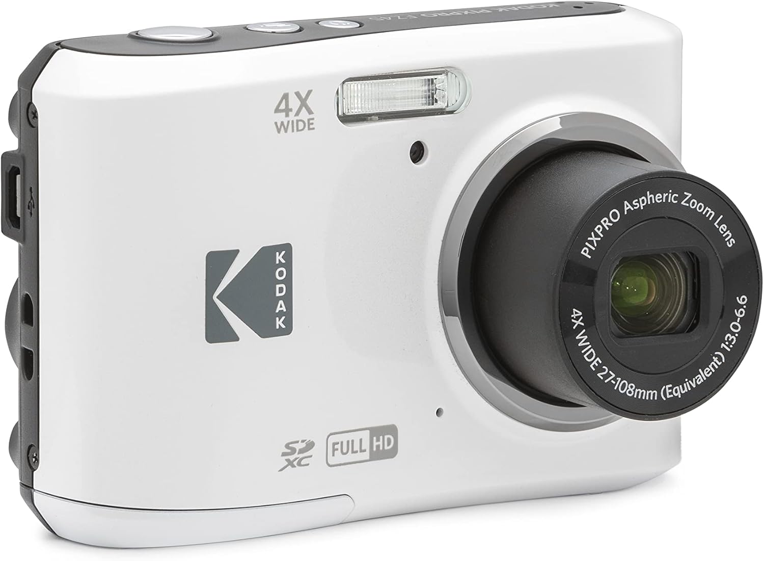 Kodak PIXPRO Friendly Zoom FZ45-WH 16MP Digital Camera with 4X Optical Zoom 27mm Wide Angle and 2.7″ LCD Screen (White)