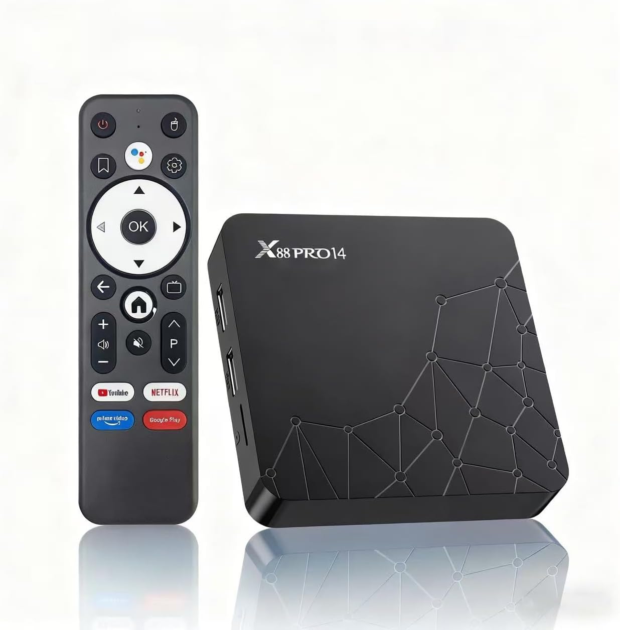 Android TV Box 14.0, Android Box RK3518mini 2GB RAM 16GB ROM Support Dual-WiFi 2.4G/5.8G WiFi6 BT5.0 USB3.0 Ethernet 10/100M LAN 8K 3D HDR10 HD Video Android Box