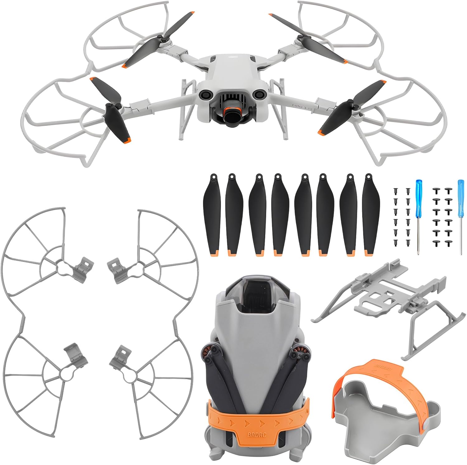 Mini 3 Pro Propeller Guard – 4 Pcs with Blades Landing Gear Foldable Extension Legs Propellers Holder Lens Cover Gimbal Protector for DJI Mini 3 Pro/Mini 3 Drone Accessories Set