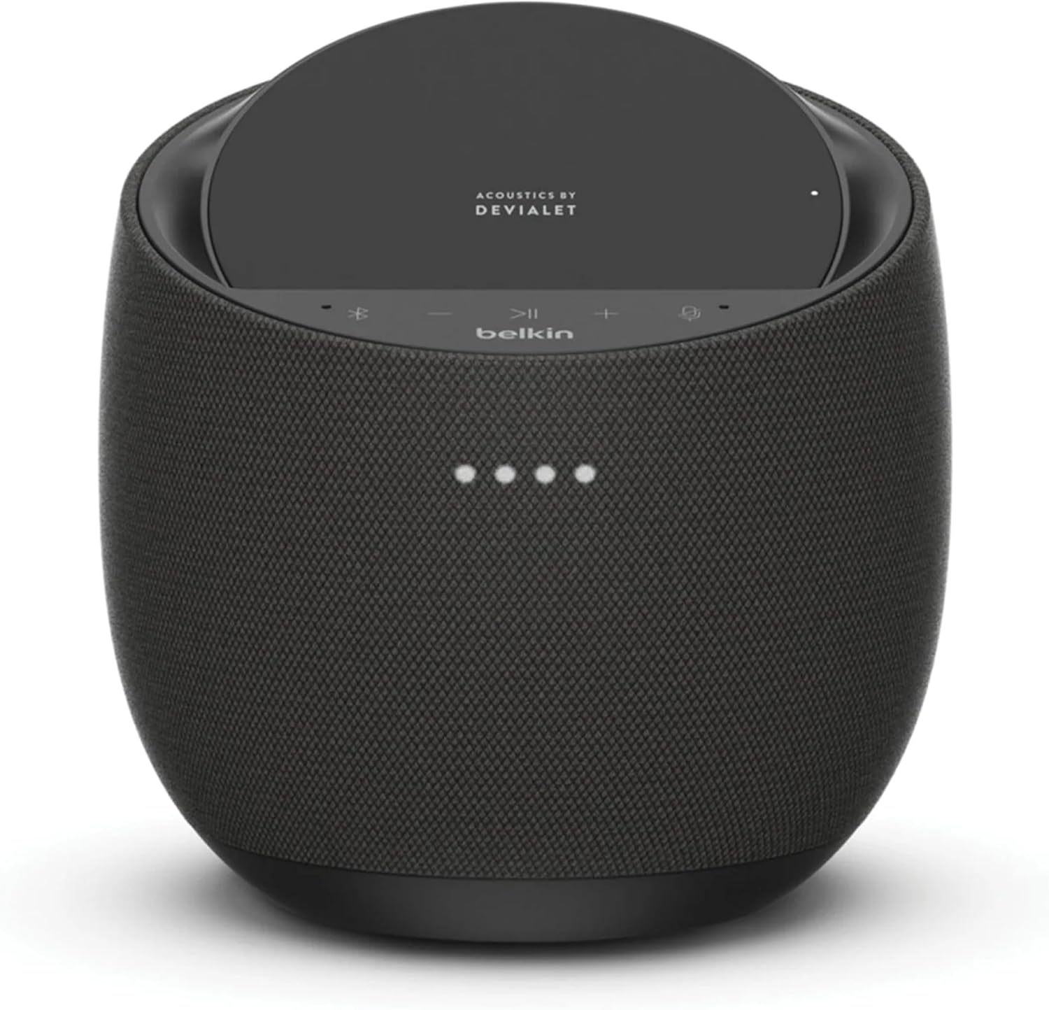 Belkin SOUNDFORM Elite Hi-Fi Smart Speaker + Wireless Charger (Alexa Voice-Controlled Bluetooth Speaker) Sound Technology By Devialet, Fast Wireless Charging for iPhone, Samsung Galaxy & More – White