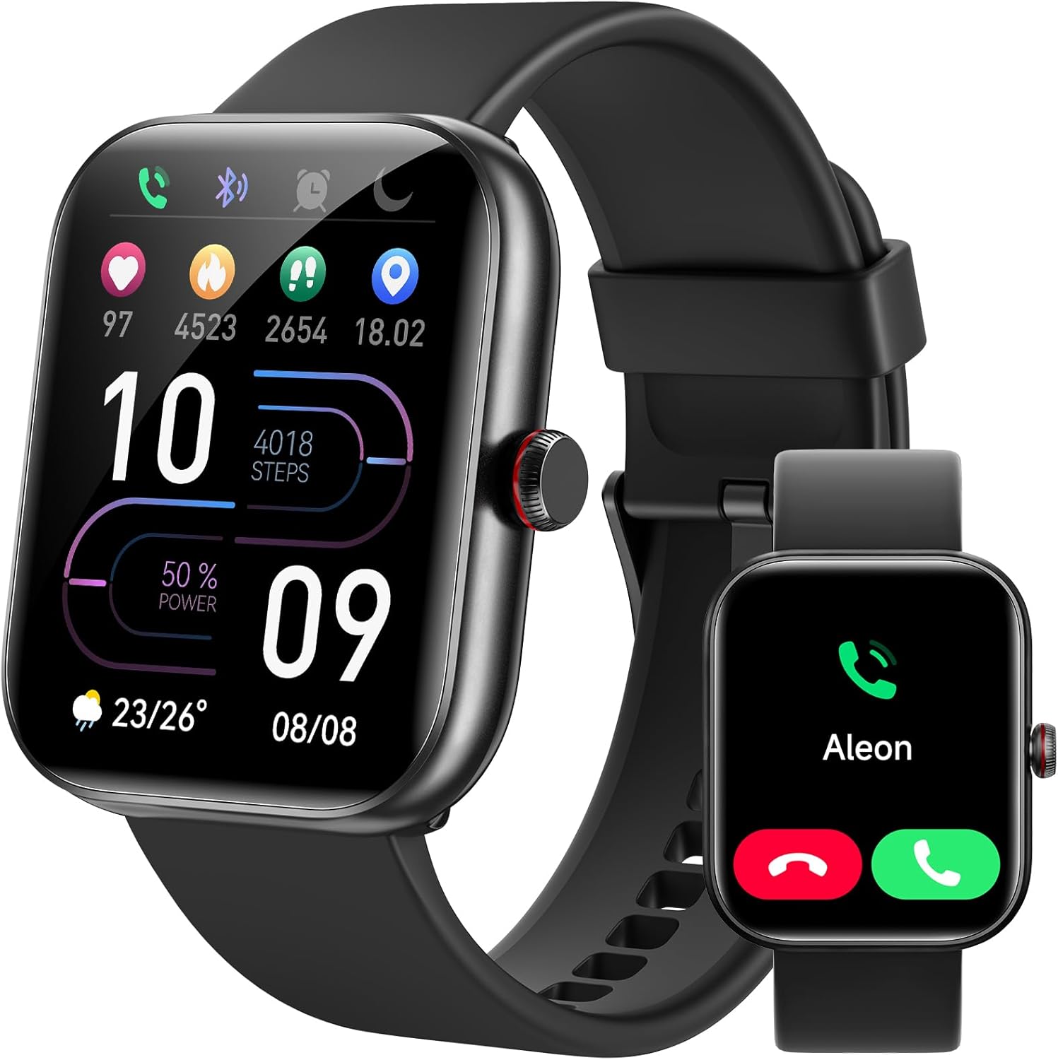Smart Watch for Women Men, Smartwatch for iPhone & Android Bluetooth (Answer/Call) Built-in Alexa, 1.91″ HD Fitness Tracker with 105+ Sport Modes, IP68 Waterproof, Sleep/Heart Rate/SpO2/Stress Monitor