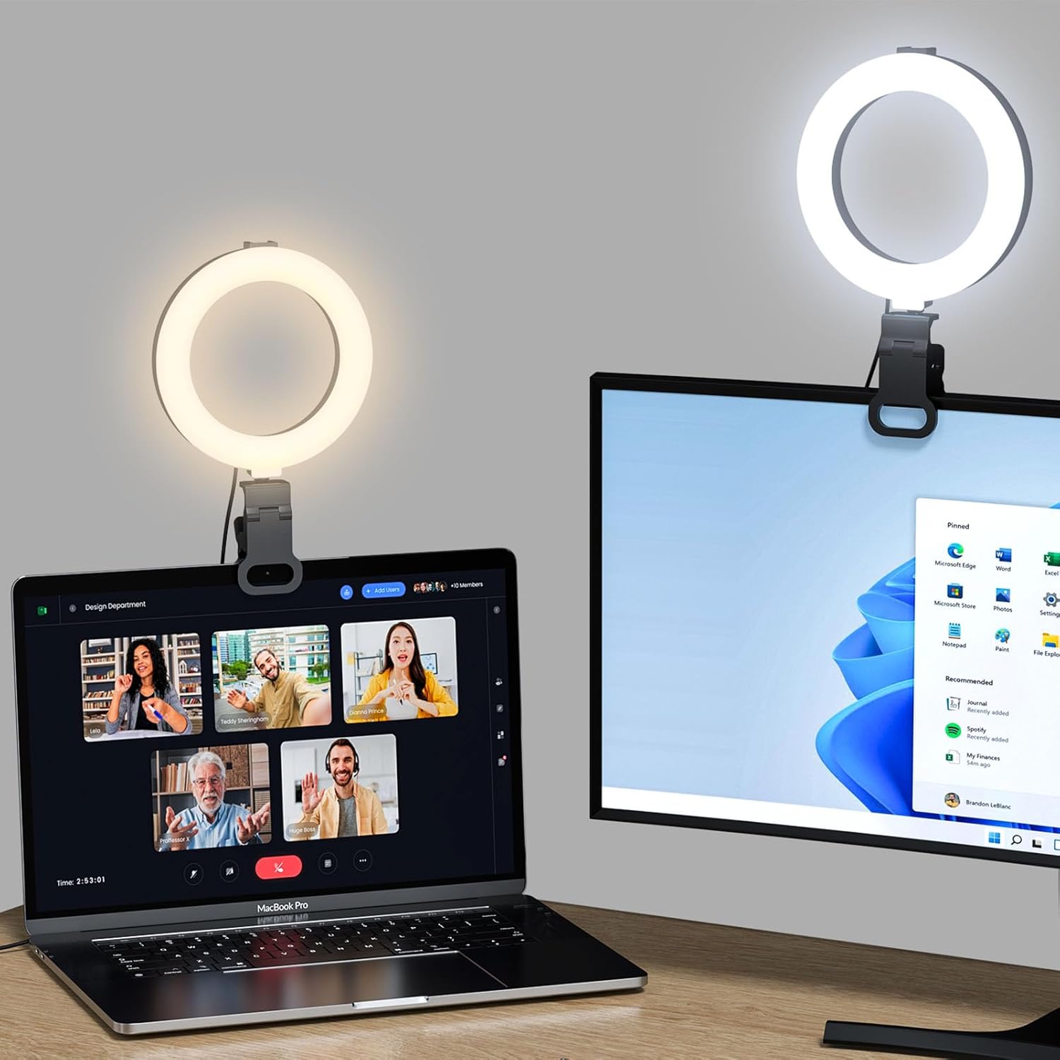 Ring Light for Computer Video Conference – Webcam Light for Monitor Clip On Remote Working Distance Learning Zoom Call Self Broadcasting and Live Streaming Influencer Light Laptop Video Conferencing