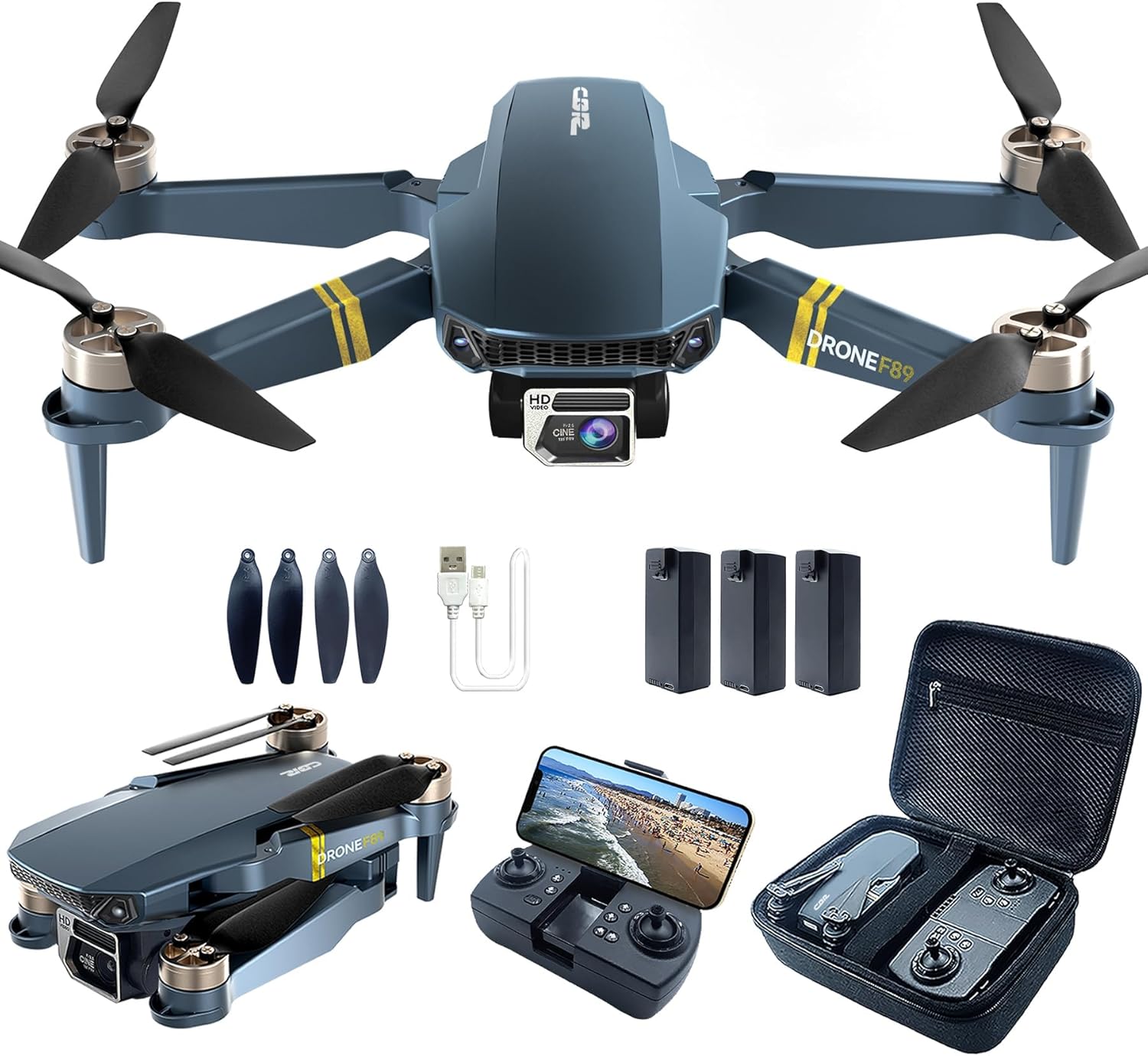 4K Drone with Camera 2650 ft Long Range 84 min Flight Time Super Endurance Foldable Drone with Camera for Beginners, WiFi FPV Quadcopter, Brushless Motor, Auto Hover, Follow Me (3 Batteries)