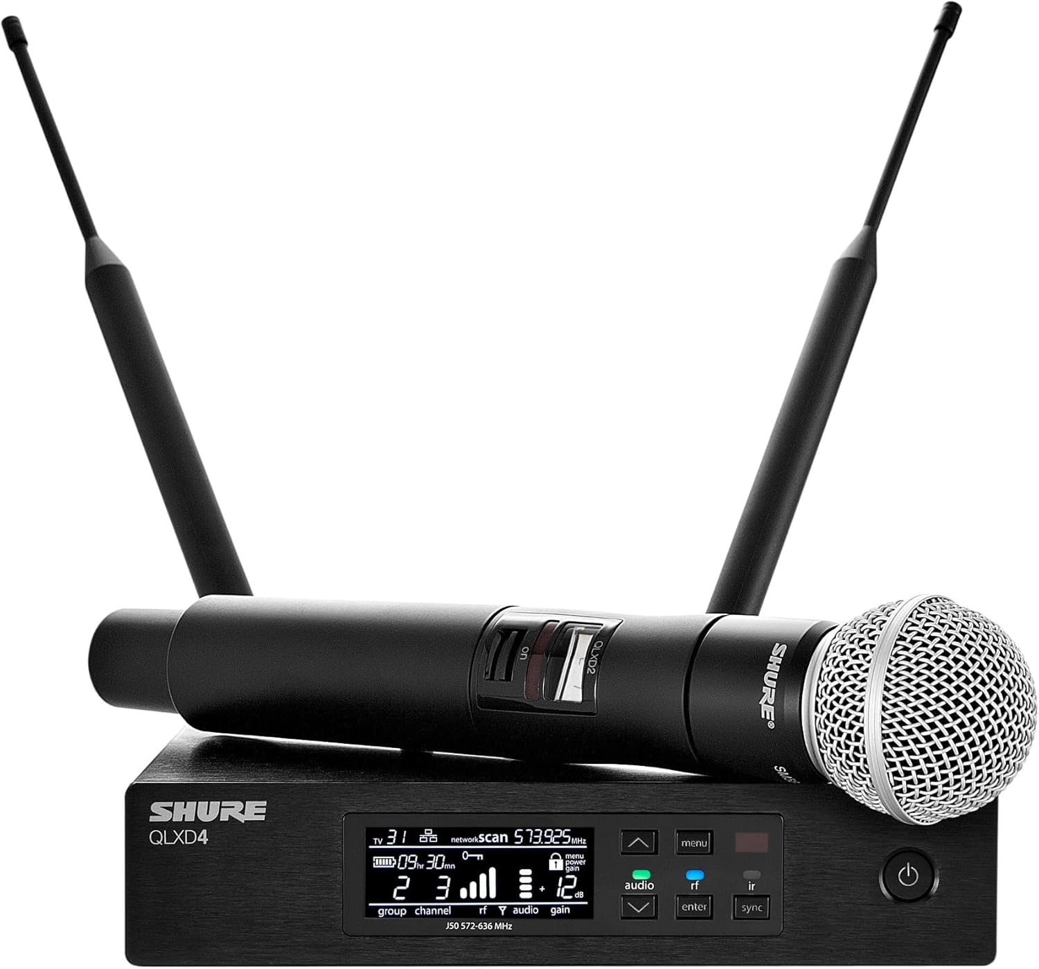 Shure QLXD2 Handheld Transmitter with SM58 Vocal Mic Capsule for QLX-D Digital Wireless Systems, Receiver Sold Separately, G50 Band