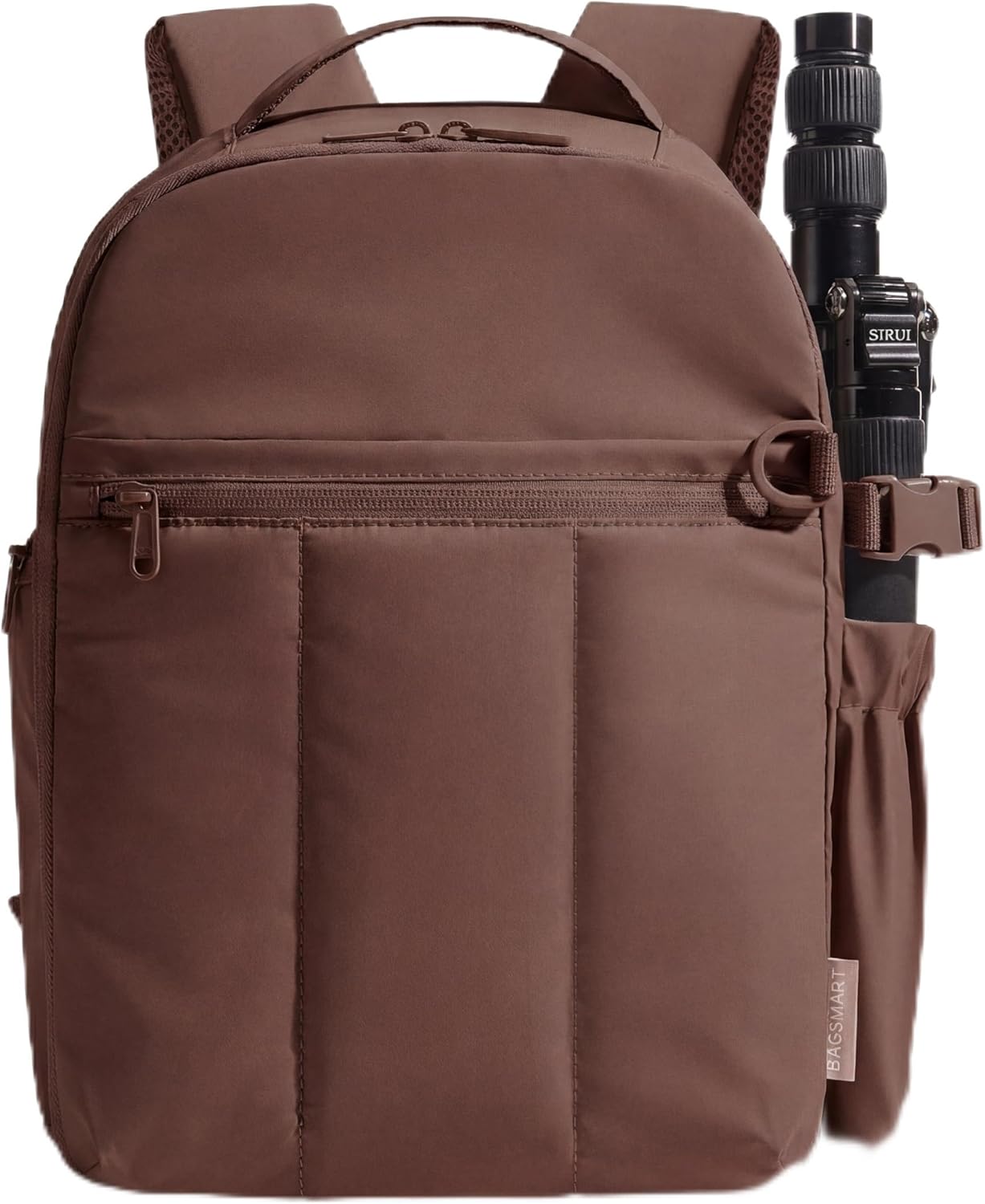 BAGSMART Puffy Camera Backpack, Camera Bags for Photographers, DSLR/SLR Mirrorless Photography Camera Case, Small Water-resistant Travel Backpack for Women with Laptop Compartment, Coffee Brown