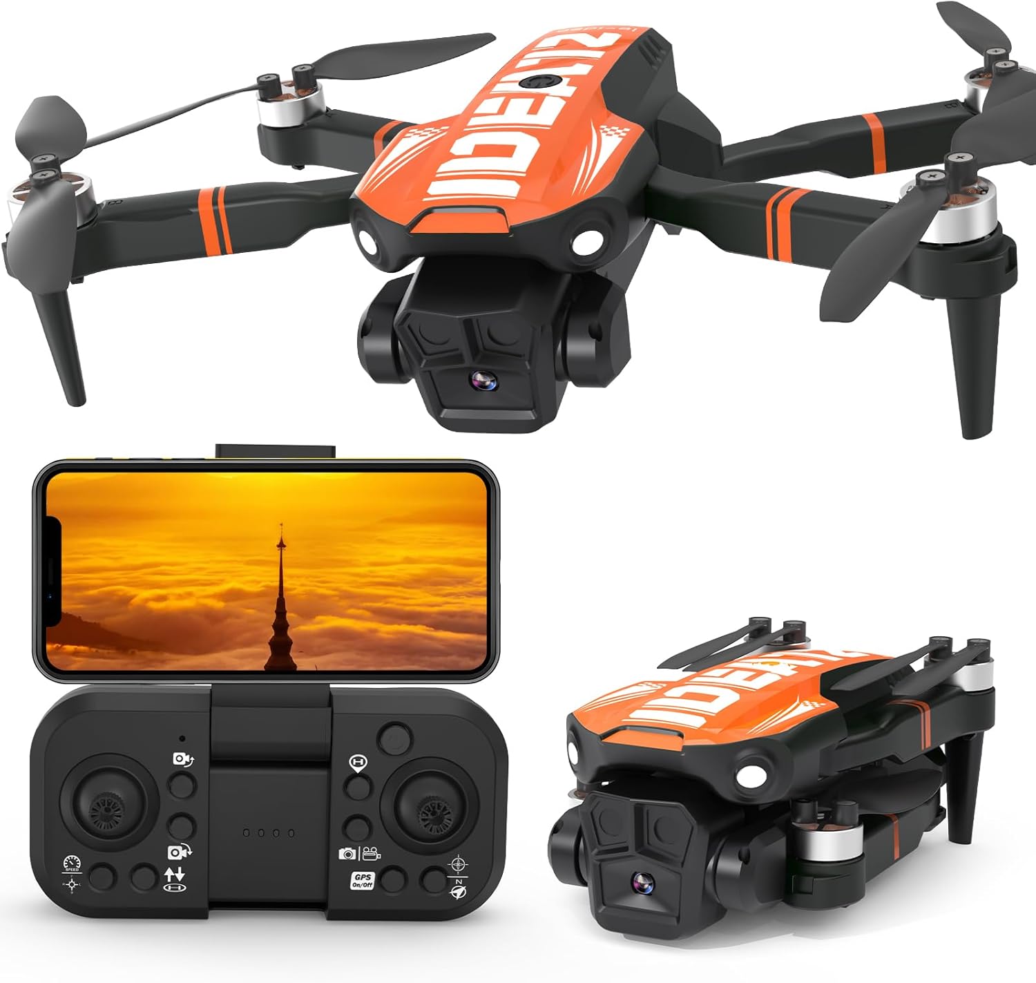 LE-IDEA GPS Drone with Camera for Adults, Professional 4K Camera Drone with Brushless Motor Auto Return Home Follow Me RC Quadcopter for Beginners Foldable Toys Gifts Under 249g IDEA12GPS