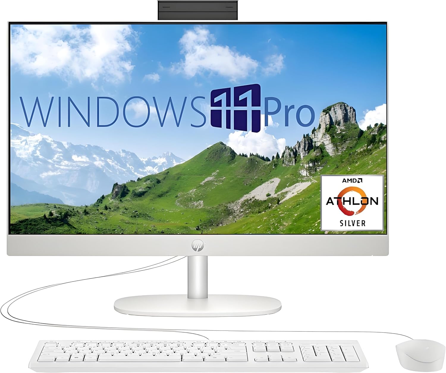 HP 24 23.8″ FHD All-in-One Desktop Computer for Home Office, AMD Athlon Silver Processor (Beats i5-6360U), 8GB DDR5, 512GB PCIe SSD, HDMI, Wi-Fi 6, Bluetooth, Business AIO, Windows 11 Pro