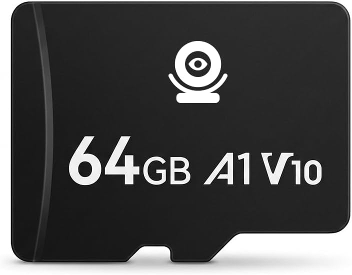 64GB TF Memory Card Class 10 FAT32 High Speed Reading/Writing for Security Camera Dash Cam 24/7 Recording,Black