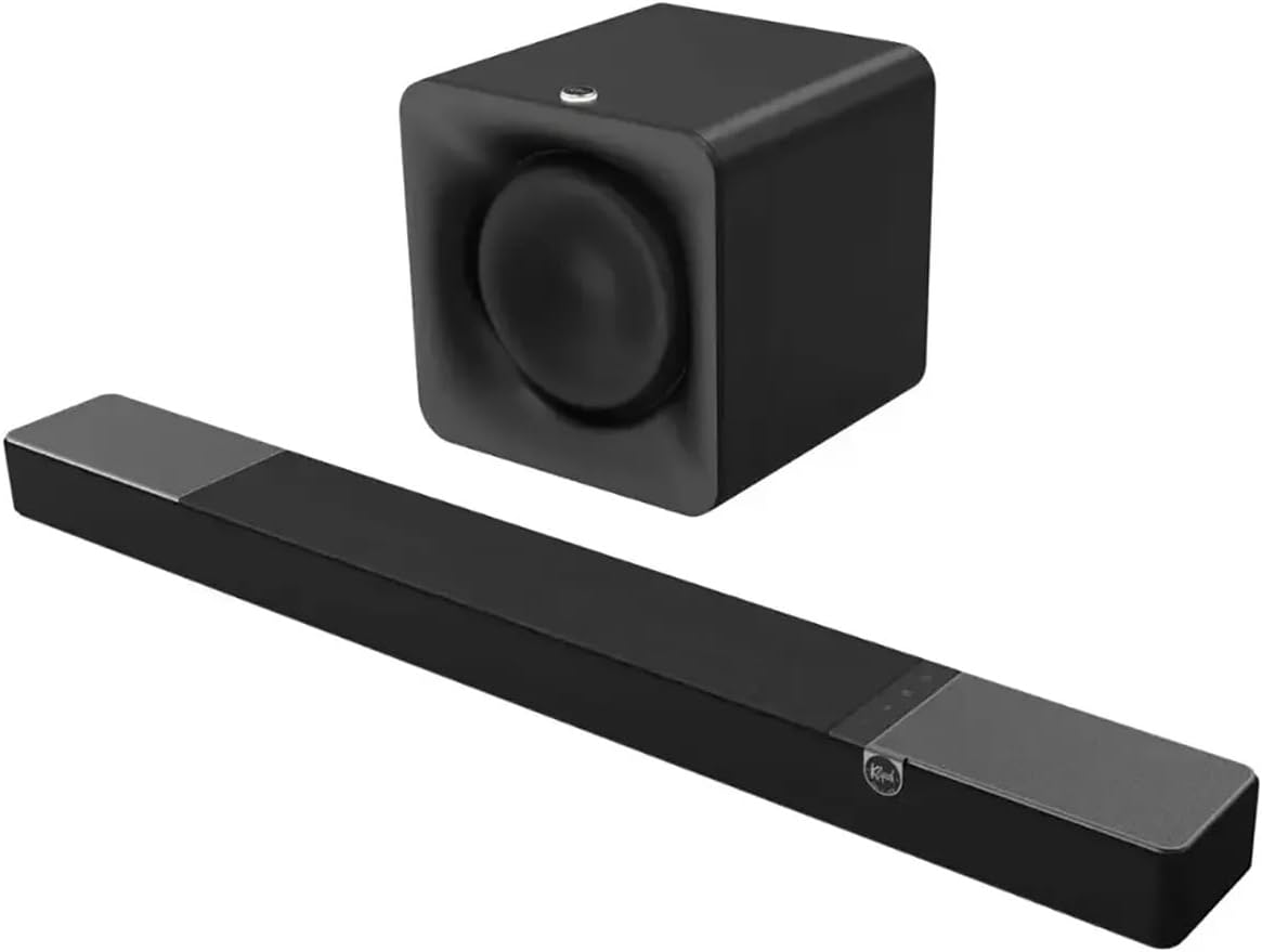 Klipsch Flexus CORE 210 Dolby Atmos 44″ SoundBar + 10″ Subwoofer, 3.1.2-Channel Dolby Atmos Sound Bar + Flexus Sub 100 10″ Wireless Sub-woofer – 185 W RMS, HDMI eARC, Bluetooth, Horn-Loaded Tweeter