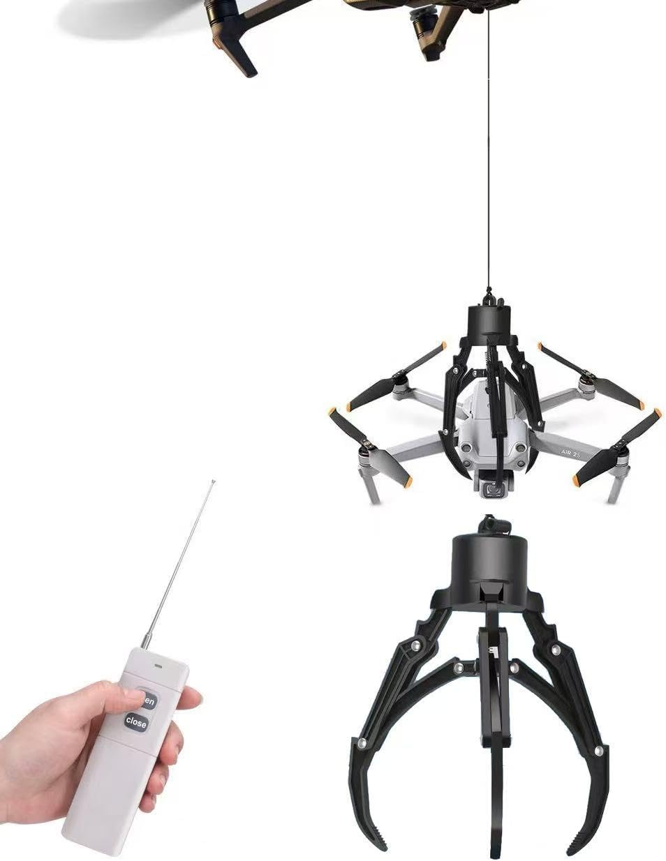 Drone Mantis Claw Hook Gripper Grasp & Airdrop System – 360° Pinpoint Delivery Kit Smart Payload Carrier for D JI Mini 4 Pro/4/3/2, Air 3/2/2S & Mavic Series – Rescue/Fishing/Targeted Delivery Solutions (Airdrop Unit Only, Drone Not Included)