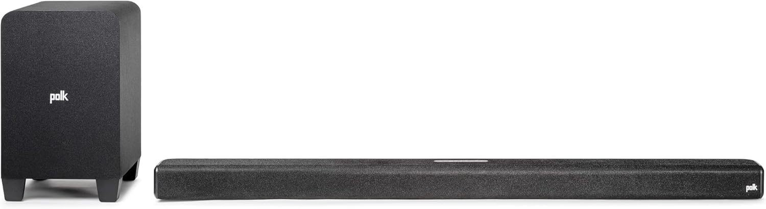 Polk Audio Signa S4 TV Sound Bar with Subwoofer – Dolby Atmos Audio VoiceAdjust & BassAdjust Technology, HDMI eARC, Wireless Subwoofer works with 8K, 4K, & HD TVs, Bluetooth, Wireless Streaming