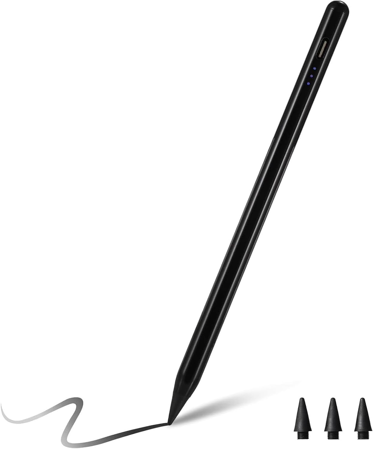 Stylus Pen for iPad (2025-2018),Tilt Sensitivity Palm Rejection Fast Charge Stylus Pencil,i-Pad Pencil for iPad 11th A16/10/9/8/7/6th & Pro 13/12.9/11(M4) & Air 13/11(M3/M2) & Mini A17 Pro/6/5(Black)