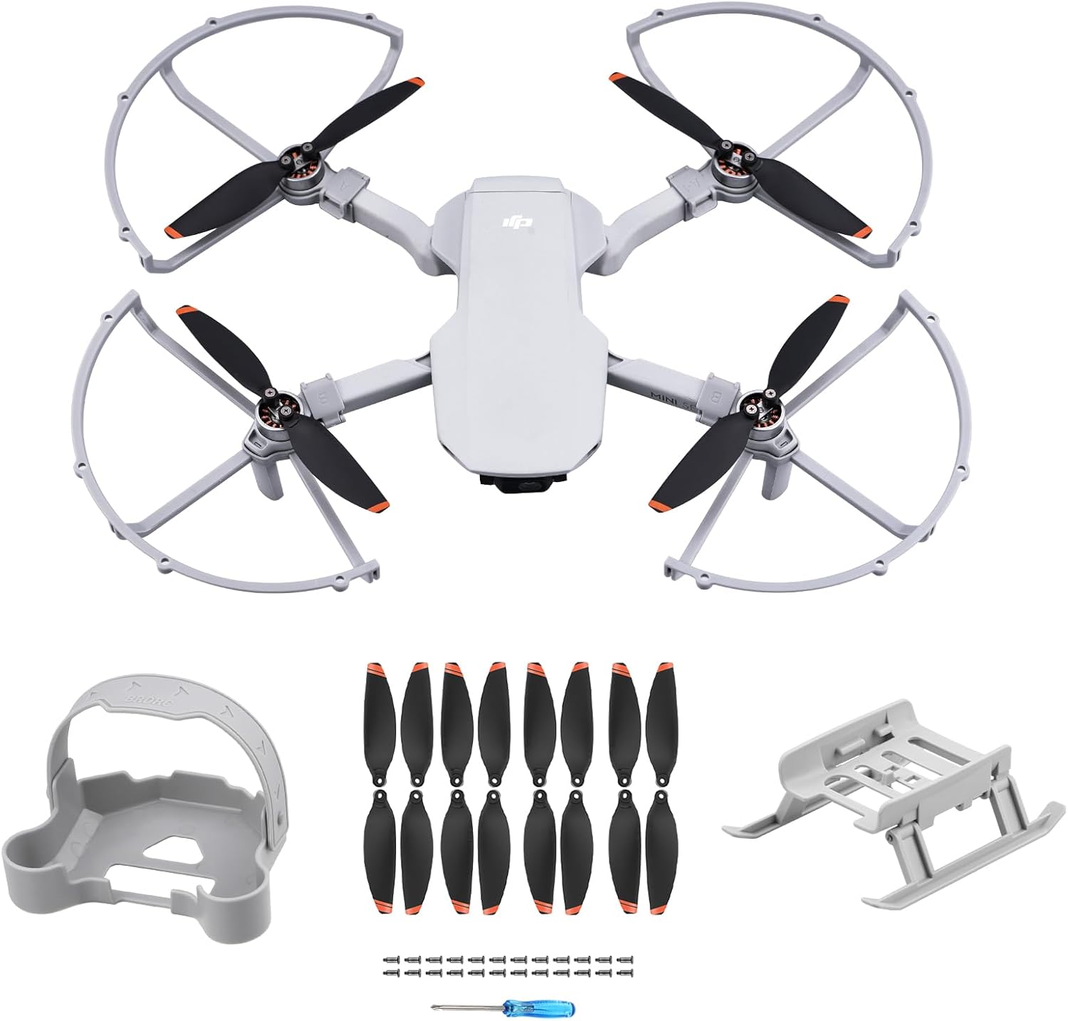 HeiyRC Mini 4K 2 SE Propellers Propeller Guard Landing Gear Leg Propeller Holder 16 Pcs Blades, 4 in 1 Bundle for DJI Mavic Mini 2 SE/Mini 4K/Mini SE/Mini 2 Fly More Combo Drone Accessories Set