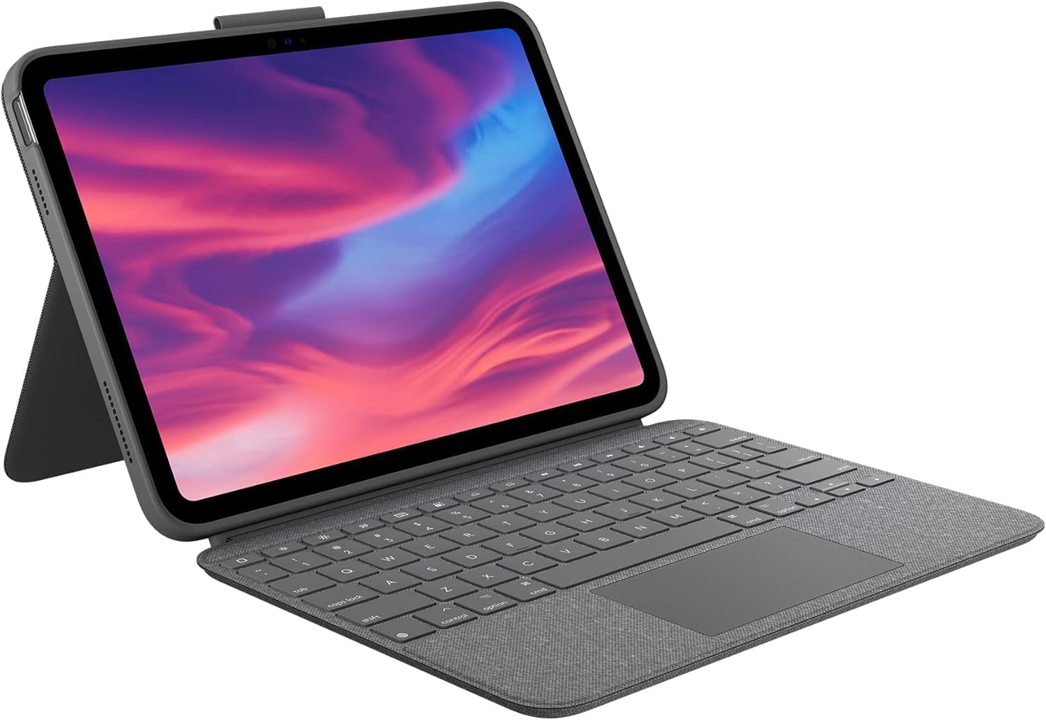 Logitech Combo Touch, Detachable iPad Keyboard Case (10th gen and A16) with Large Precision Trackpad, Full-Size Backlit Keyboard – Oxford Gray (Renewed)