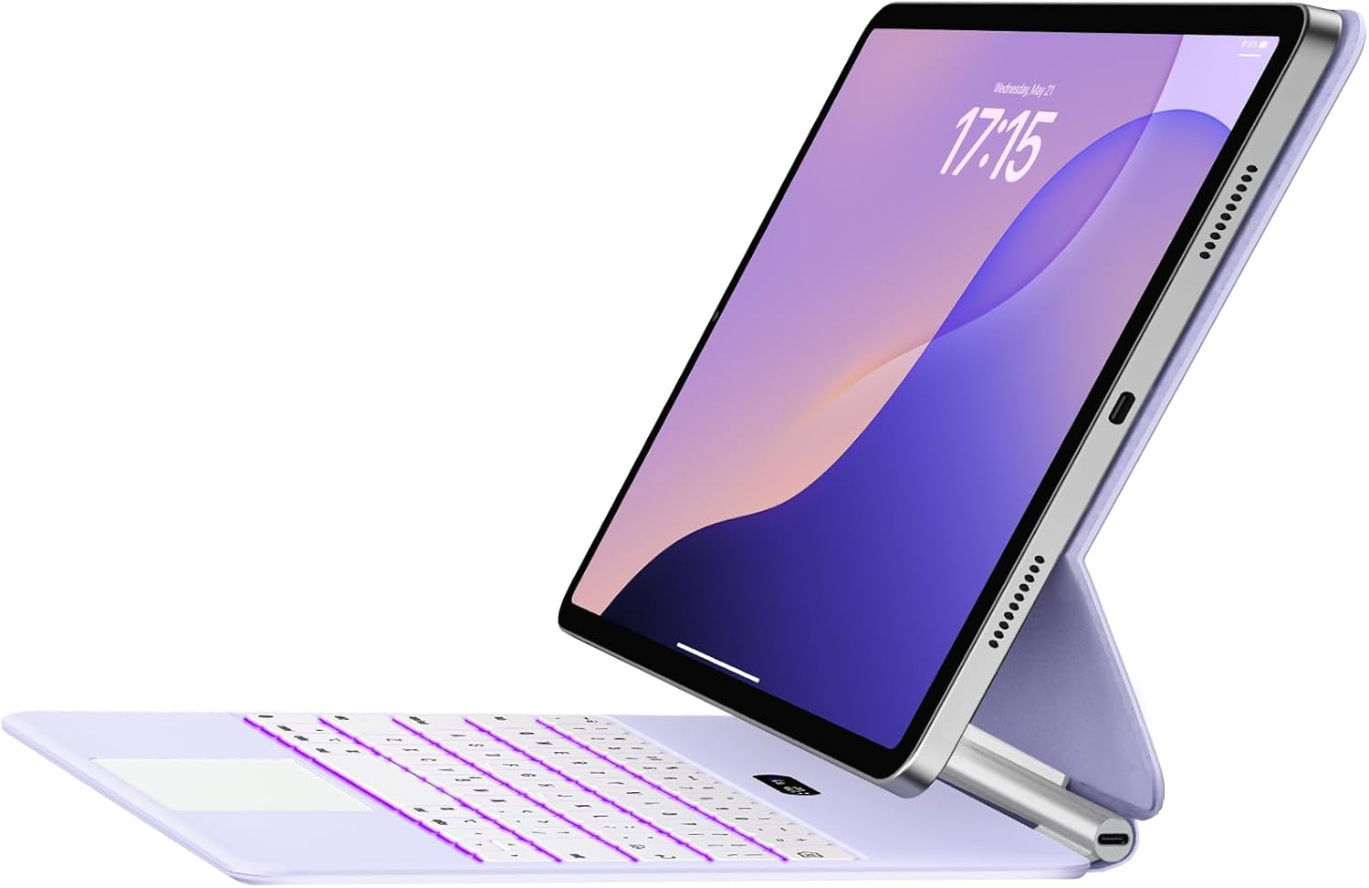Jibrealg Keyboard Case for iPad 11th (A16, 2025) & iPad 10th Generation, Ultra-Slim Magic Keyboard with Multi-Touch Trackpad, 7 Colors Backlight, Smart Keyboard for iPadA16, Purple
