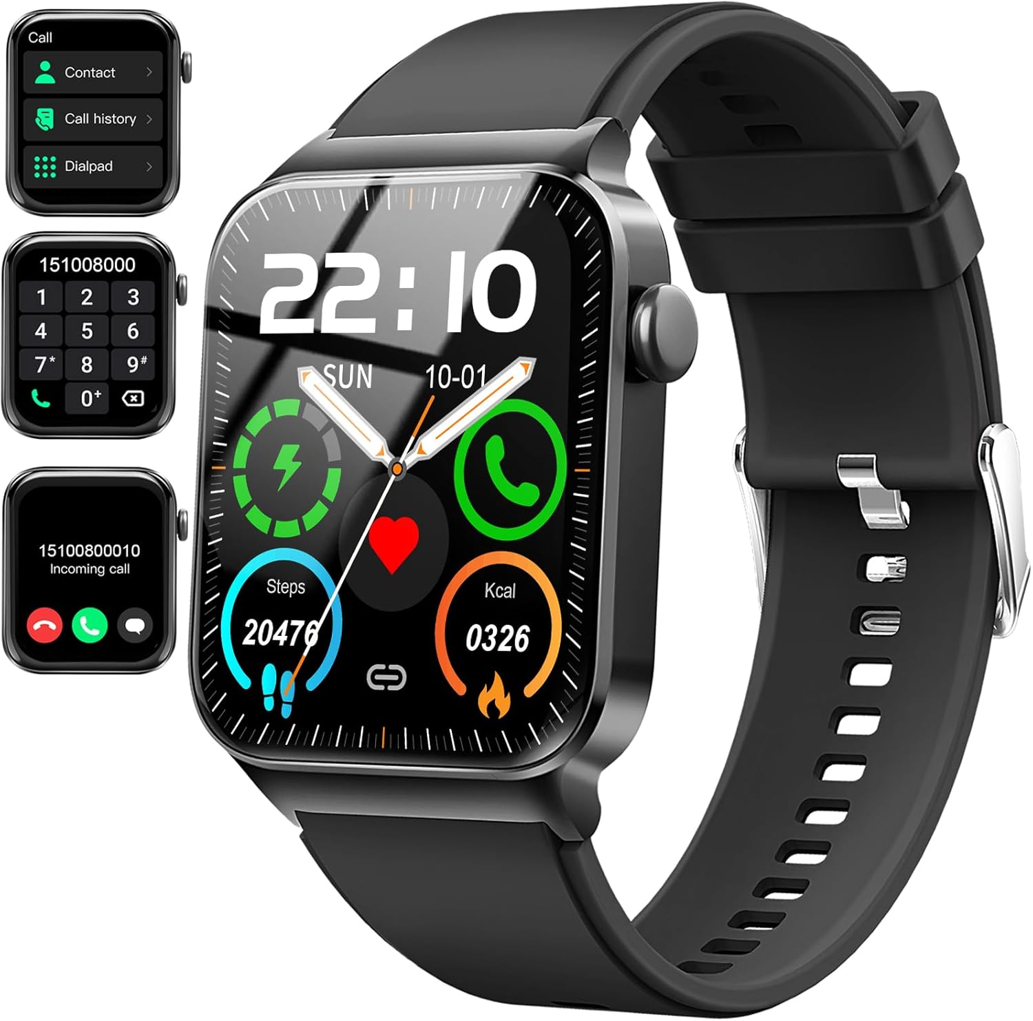 Smart Watch for Men Women, Fitness Tracker Heart Rate Monitor, 1.85″ Touch HD Smartwatch for Android iOS IP68 Swimming Waterproof for 100+ Sport Modes, Sleep Tracking, Step Pedometer Calories Tracker