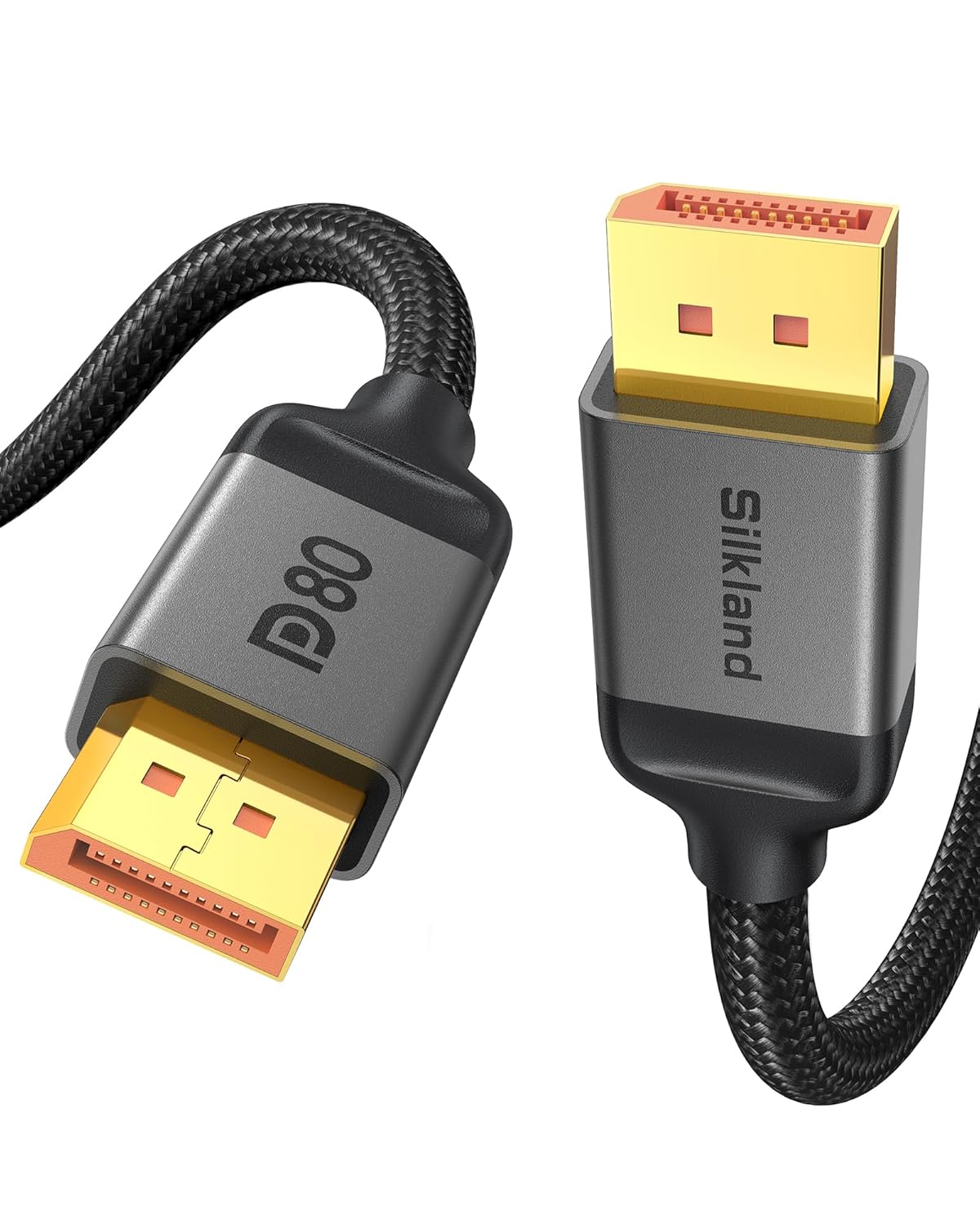 Silkland 80Gbps DisplayPort Cable 2.1 10FT/3M, [16K@60Hz, 8K@240Hz, 4K@540Hz 360Hz 240Hz] DP 2.1 Cable 16K, DP80 HDR DSC Display Port Cord Compatible FreeSync G-Sync Gaming Monitor 5090 9070 XT