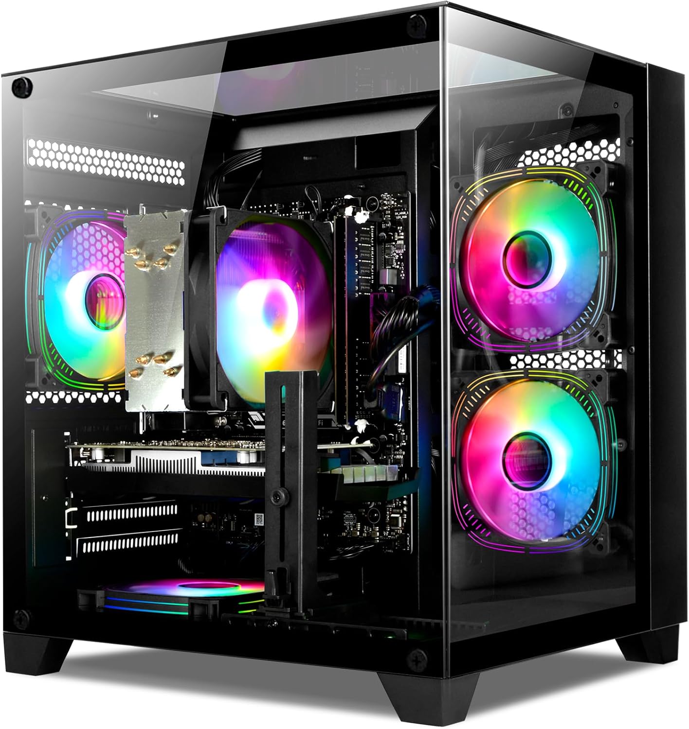 Gaming Desktop PC – GeForce RTX 3050 8GB, Ryzen 5 5500, 16GB DDR4 RAM, 512GB NVMe SSD, Prebuilt Computer Tower PC for Gaming, Streaming, Editing, Home & Office