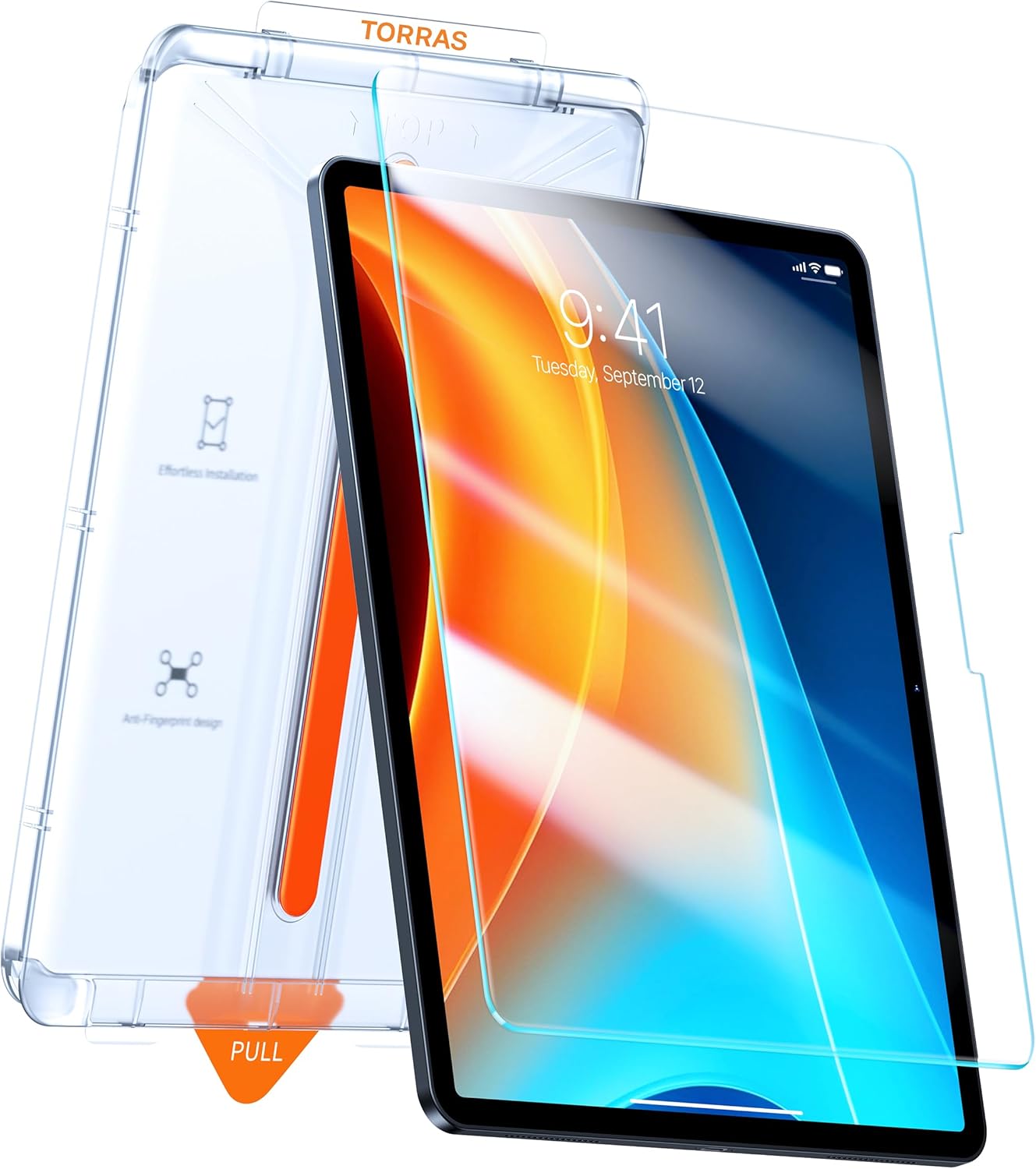 TORRAS for iPad Pro 13 Inch Screen Protector M5 2025 & M4 2024, Military Grade Shatterproof, TOP 9H+ Tempered Glass, One- Pull Installation, Anti-Scratch, Bubble Free, Apple Pencil Compatible, HD Clarity