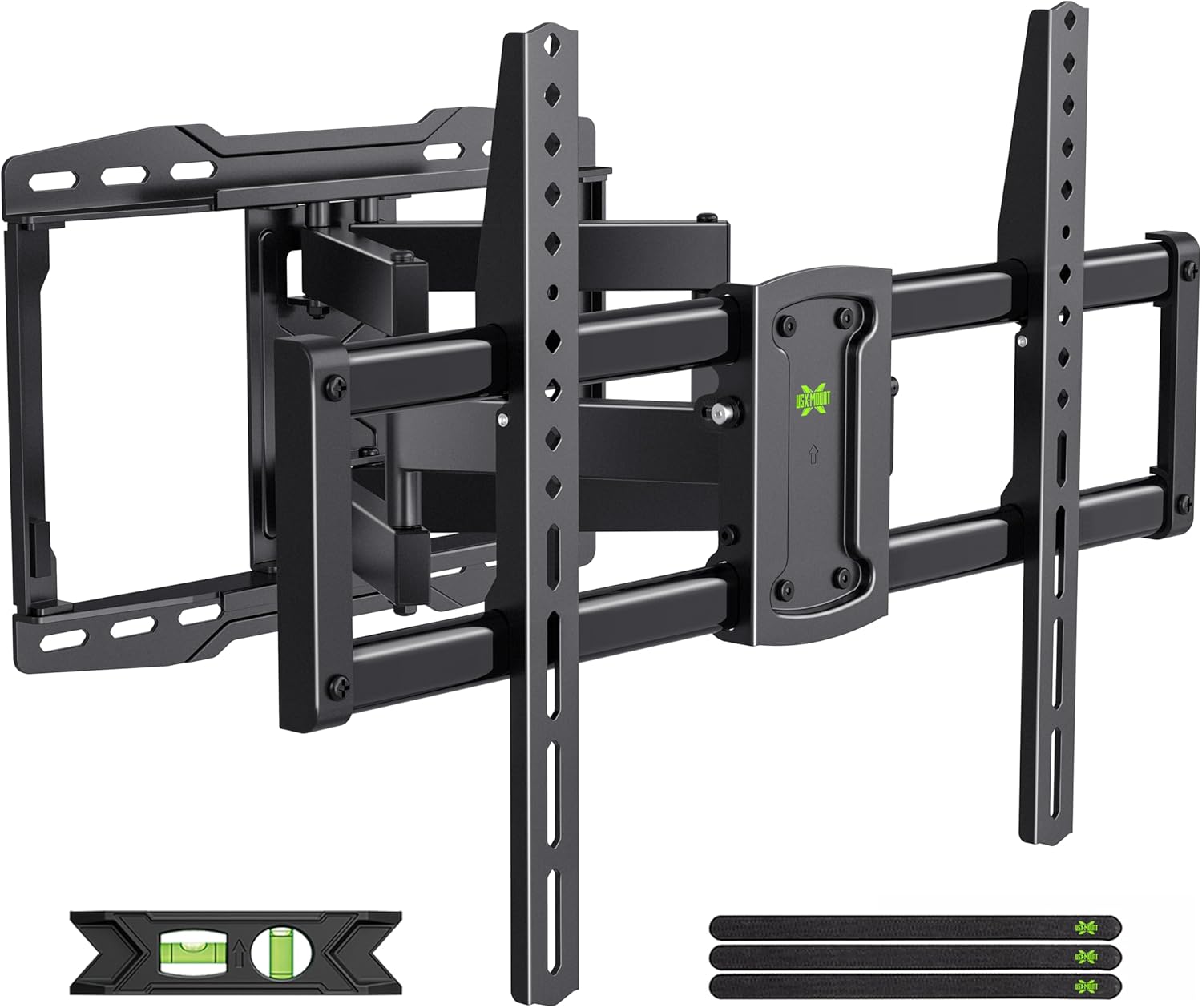 USX Mount Full Motion TV Wall Mount for 42-86 inch, TV Mount Swivel and Tilt,Wall Mount Bracket with Dual Articulating Arms Up to 132lbs, VESA 600x400mm, Max 16″ Wood Studs, UL Listed XML019