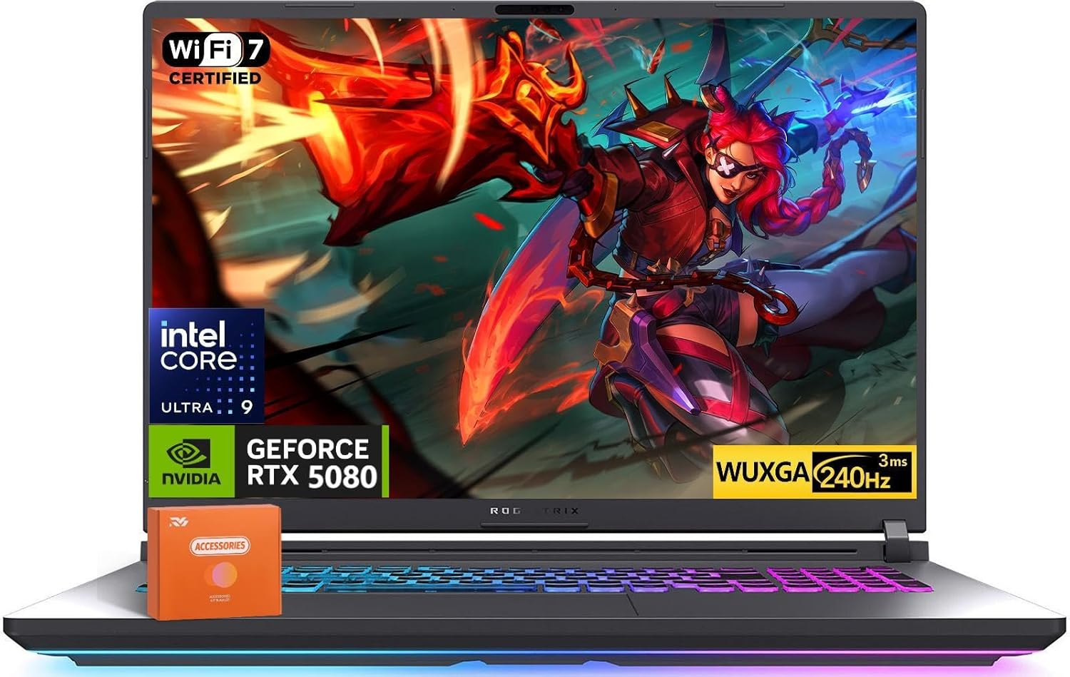 ASUS ROG Strix G18 (2025) Gaming Laptop, NVIDIA RTX 5080 16GB GDDR7, Intel Ultra 9 275HX(Up to 5.4GHz), 18″ 240Hz 2.5K Premium Rog Nebula Display, WiFi 7, 64 GB DDR5 RAM, 2 TB SSD, Windows 11 Pro