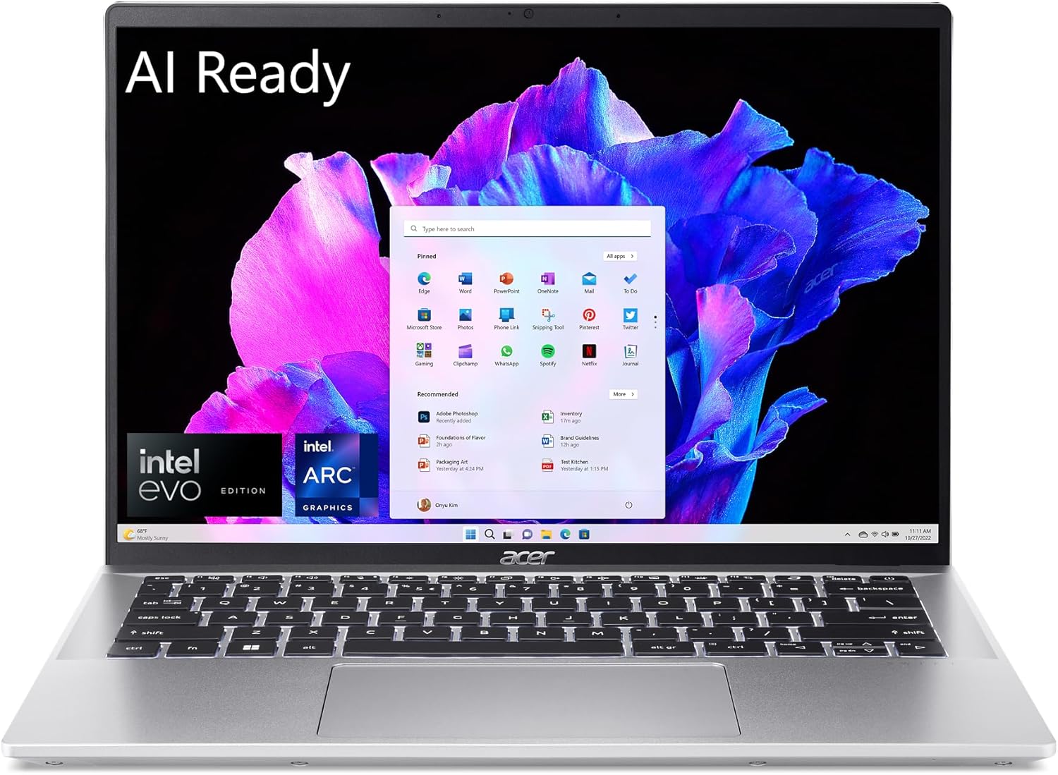 acer Swift Go 14 Intel Evo Thin & Light Laptop | 14″ 1920 x 1200 Touch Display | Unlock AI Experiences | Intel Core Ultra 7 Processor 155H | Intel ARC | 16GB LPDDR5X | 512GB SSD | SFG14-72T-718K