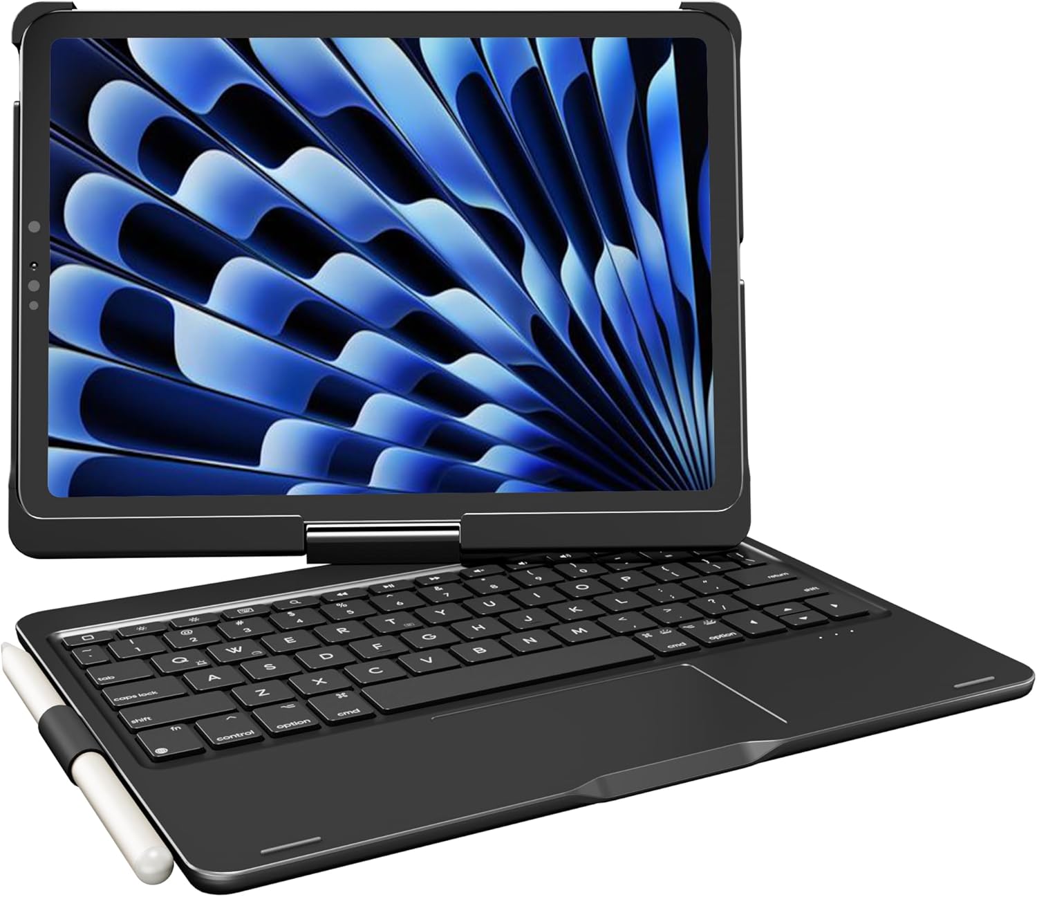 Keyboard Case for iPad 10th 11th a16 & iPad Air 11-inch M4 M3 M2 & Air 5th 4th & iPad Pro 11 (2022-2018): Wireless 360 Rotating, Trackpad Backlit Pencil Holder, Black
